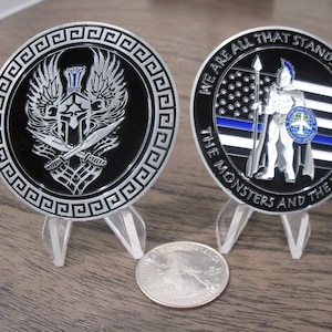 Federal Air Marshal Airlines Spartan We Are All That Stands Against Monsters & Weak TSA FAM FAMs Challenge Coin