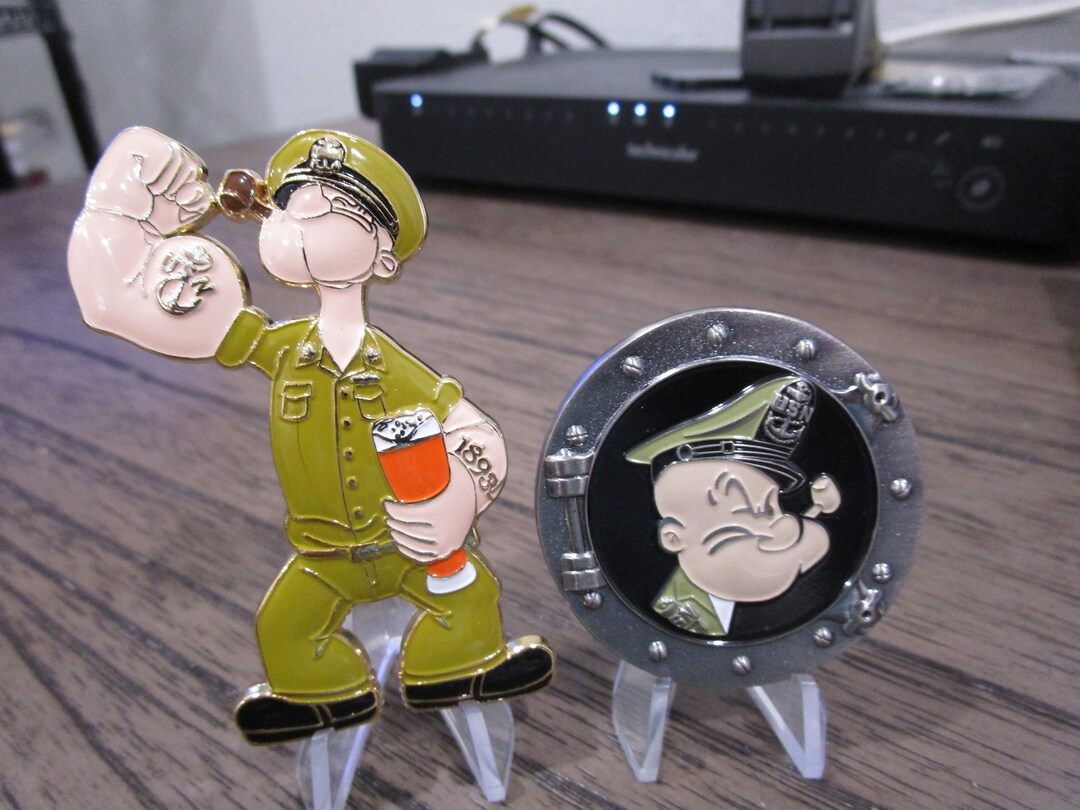 Lot of 2 Popeye the Sailor Man Anchors Aweigh Navy Chief & Ask the