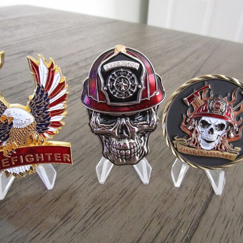 Firefighter First Responder Thin Red Line Challenge Coin - Etsy