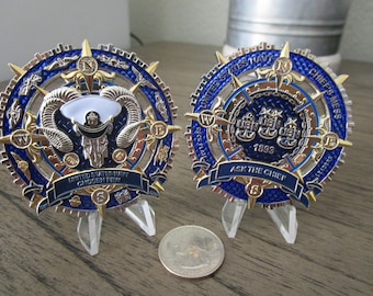 Moneta da sfida "Navy Chiefs Goat Locken Few CPO USN Compass"