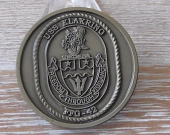Moneda de desafío USS Klakring FFG 42 CPO de la Armada de los Estados Unidos #D338