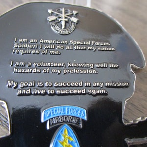 US Army 1st SFG(A) Special Forces Group Creed Green Berets Skull