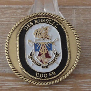 USN USS Russell DDG 59 Battle Effectivness Challenge Coin #D4