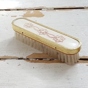 Hair Brush Embroidered ornament Hand brush Vintage nylon brush Vintage Brush Vtg Hair Brush nylon wooden brush P12/832