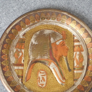 Wall decor plate Vintage PHARAOH Plate 28 cm or 11&quot; decorative souvenir plate I06/2155
