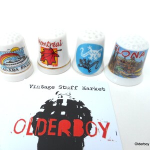 Vintage Thimble Collection with Niagara Falls, Montreal & Mallorca Souvenirs P12/1553/2