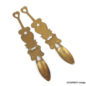 Spoon Decorative Brass HEART design colectible spoon collectable spoon brass kitchen decor spoon large spoon metal brass cutlery G04/1574