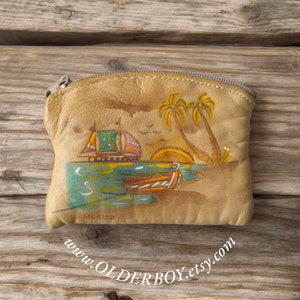 Mexiko inspirierte Geldbörse aus Leder - Vintage Geldbörse aus Leder D10 / 2356 OB