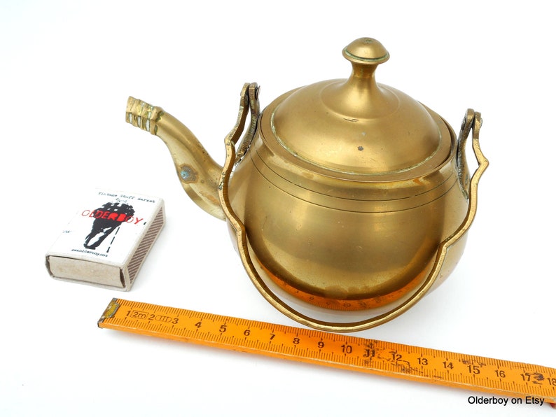 One Pint Brass TEAPOT With Lid Brass Kettle Collectible Teapot Etsy