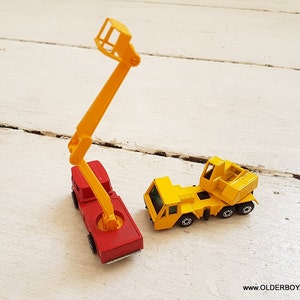 希少なヴィンテージカーモデルロット - マッチボックス、コーギージュニア、レスニー - クレーントラック、消防車 D1/671