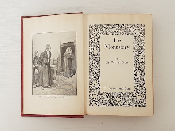 Antique c.1920s The Monastery by Sir Walter Scott - Rare Vintage Book Collectible SZ/1619