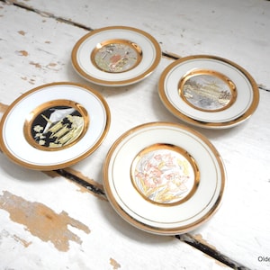 Vintage Chokin Plate from Japan - Geisha Theme with Gold Edging F03/1514