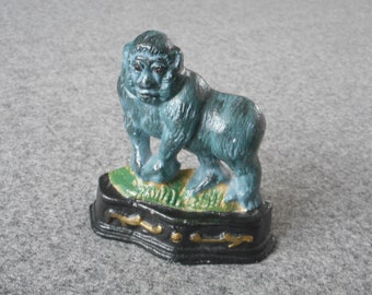 Metall Gorilla Vintage Briefbeschwerer oder Wohnkultur 9 cm Figur L08 / 2133