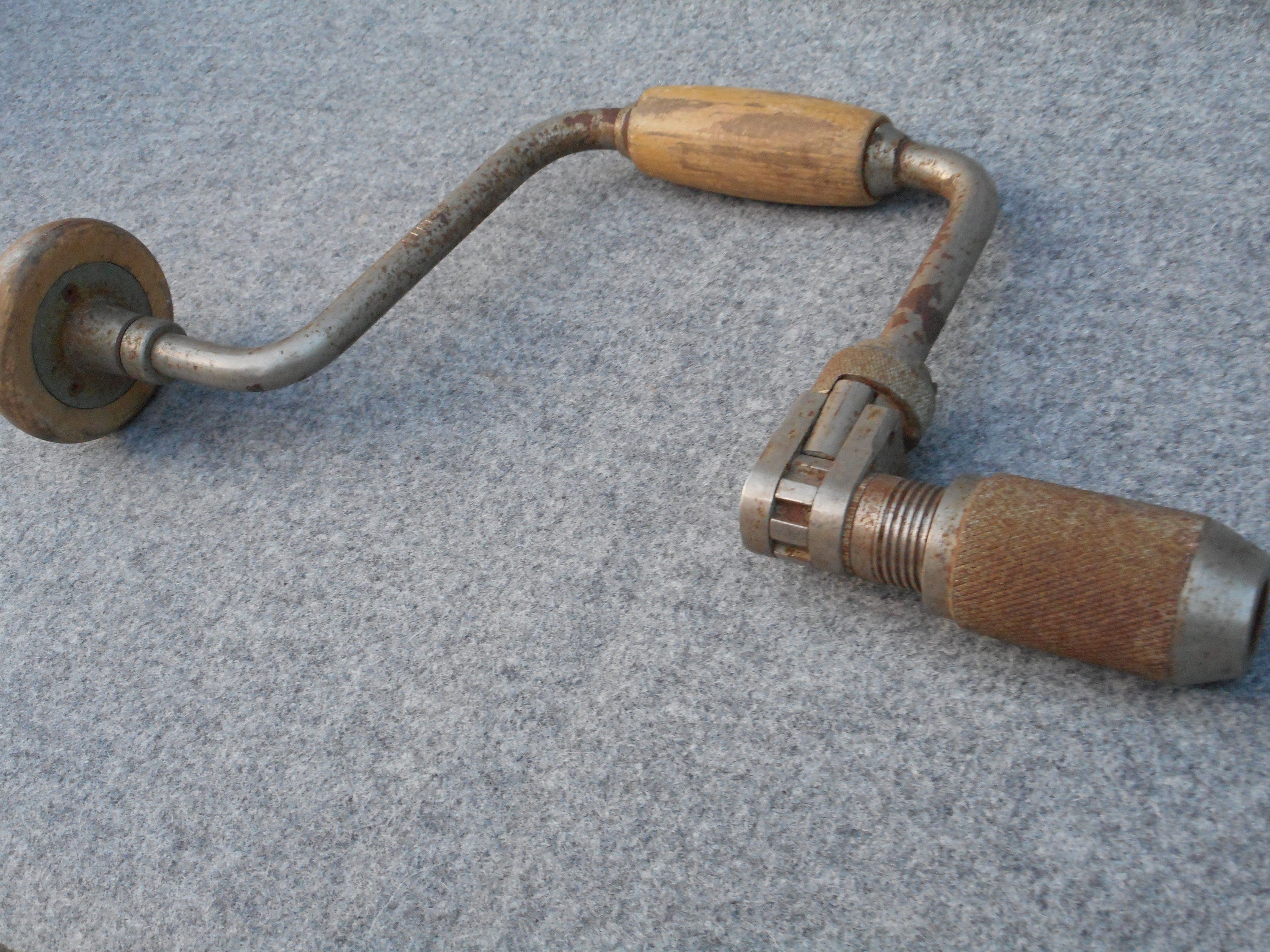 Vintage STANLEY Rusty Hand Drill Collectible Tool Drill Antique