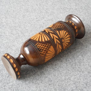Wooden Carved small flowerpot / wood vase for flower / unique home decor wooden jug  T15/2088