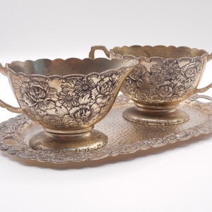Vintage Tea Set floral design / Old collectible kitchen utensils set home decor // i06/1750