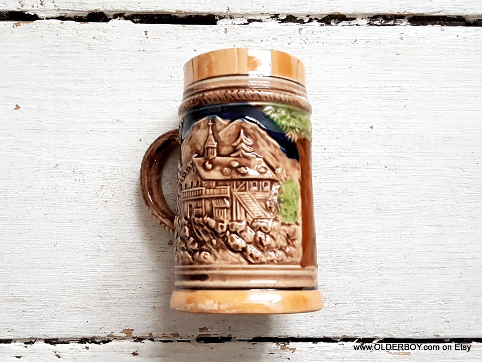 Ceramic Beer Stein Vintage Stein Porcelain Beer Stein Jug Etsy