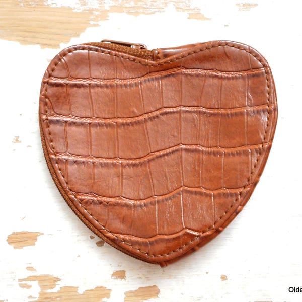 Heart Wallet ecological leather heart for coins waller heart shape coins purse leatherette with zip pocket wallet heart brown A00/1394