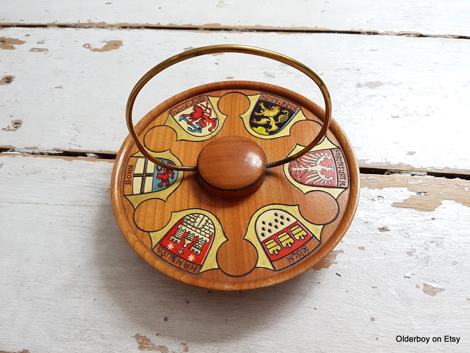 German 6city TRAY collectible tray germany wooden tray with Etsy