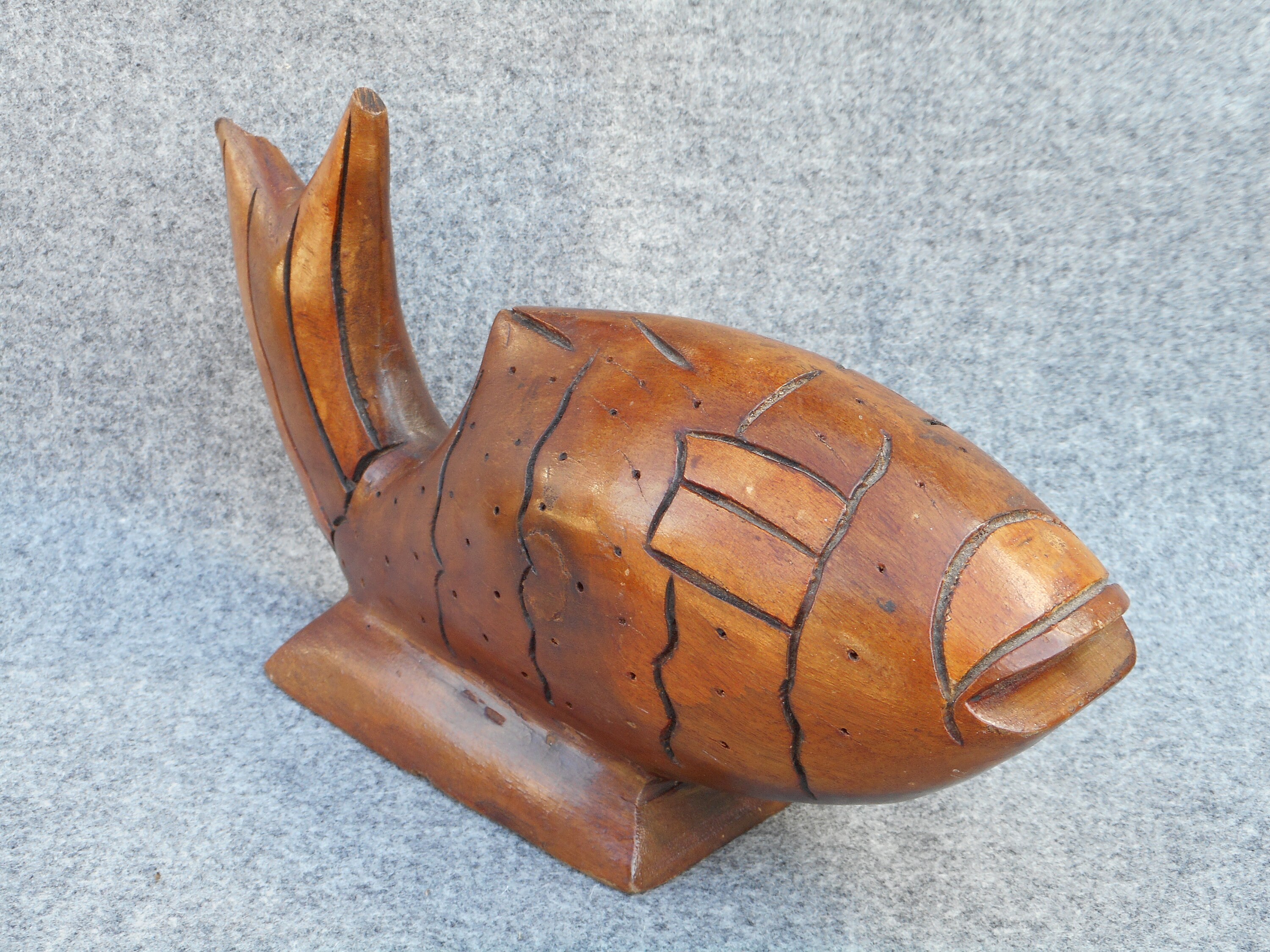 Wooden 25 Cm FISH Figurine Collectible Vintage Fish