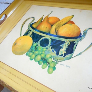 Breakfast Tray Vintage Sewell Tray Made in England Fruits motif by Eric King collectible tray old tray  tray fruits paint G04/1448
