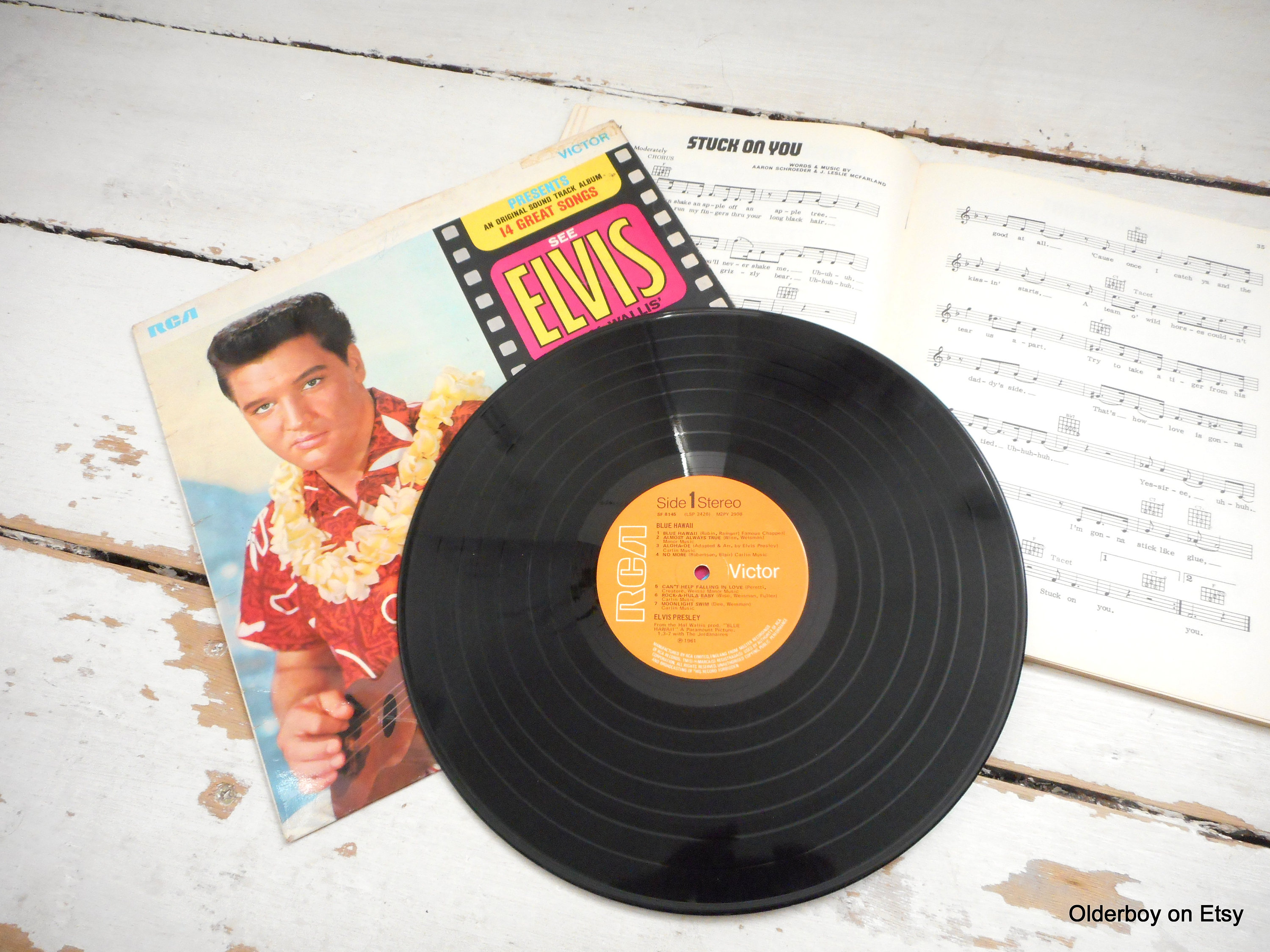 Vintage Elvis Presley Book & 'blue Hawaii' LP Vinyl Set - Etsy
