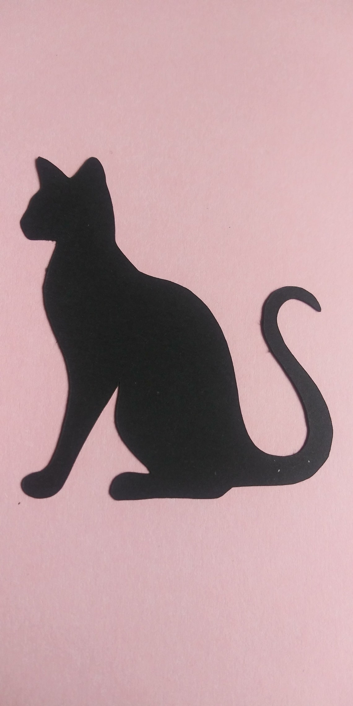 Black Cat Cutout, Cardstock Paper Cat, Halloween Black Cat, Halloween