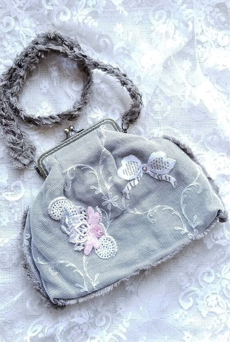 Small Lace Bag Beaded Lace Bag Handmade Burlap Bag Shoulder Etsy