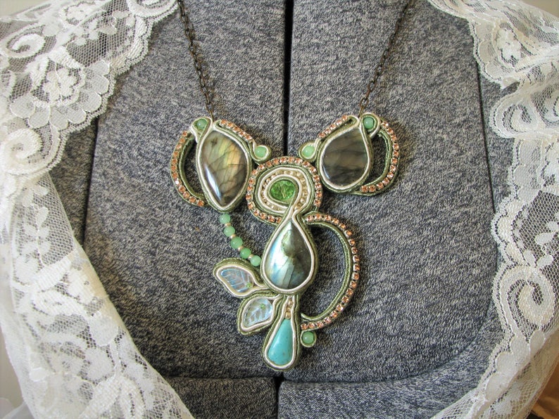 Labradorite necklace Gemstone green necklace Anniversary gift Birth Gemstone jewelry Xmas gift