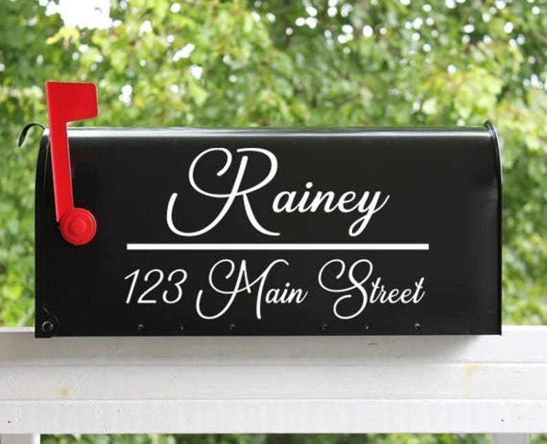 Last Name Mailbox Decal / Custom Vinyl Mailbox Decal With Etsy