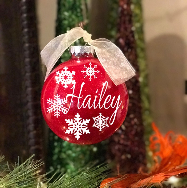 Personalized Name Snowflake Ornament Snow Ornament Personalized Ornament Christmas Ornament Childs Ornament Shatter Proof Plastic