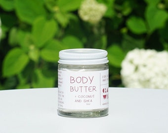 Organic Body Butter / Full body Moisturizer / Radiant skin / Restores and softens / Highest quality ingredients / on-the-go size