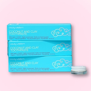 3er Set Zahncreme aus Kokosnussöl und Tonerde / Basisch / Bleichen / Bleichen / Ölziehen / Zahncreme