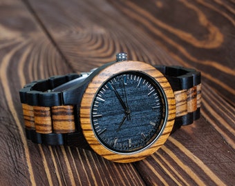 Wooden Watch, Men Watch, Personalized Gift, Watch Engraved, Groomsmen Gift, Wrist Watch, Gift for Him, Gift for Boyfriend