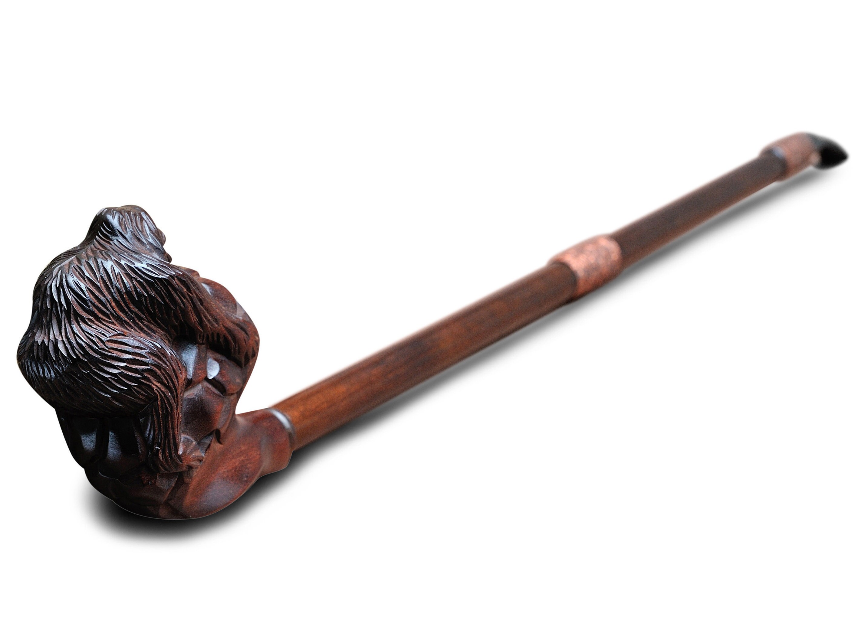 LONG Smoking Pipe Monkey Wooden Pipe Tobacco Pipe Long Stem Etsy