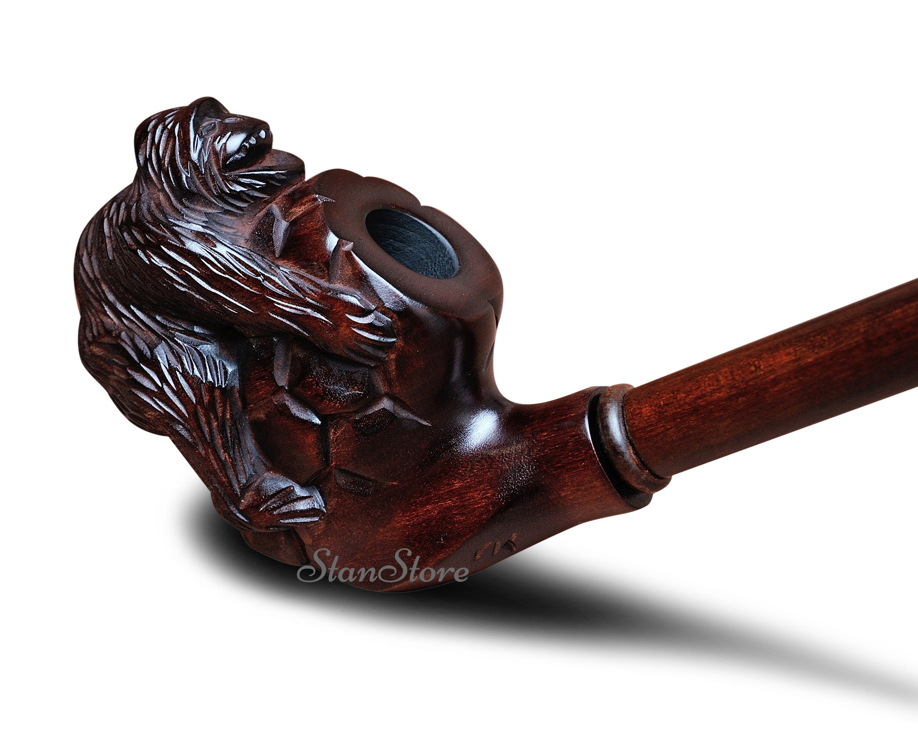 LONG Smoking Pipe Monkey Wooden Pipe Tobacco Pipe Long Stem Etsy