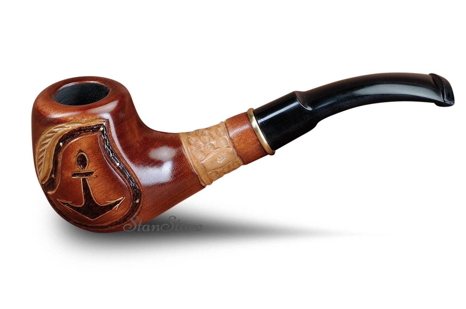 Hand Carved ANCHOR Smoking pipe Wooden Pipe Tobacco pipe Etsy