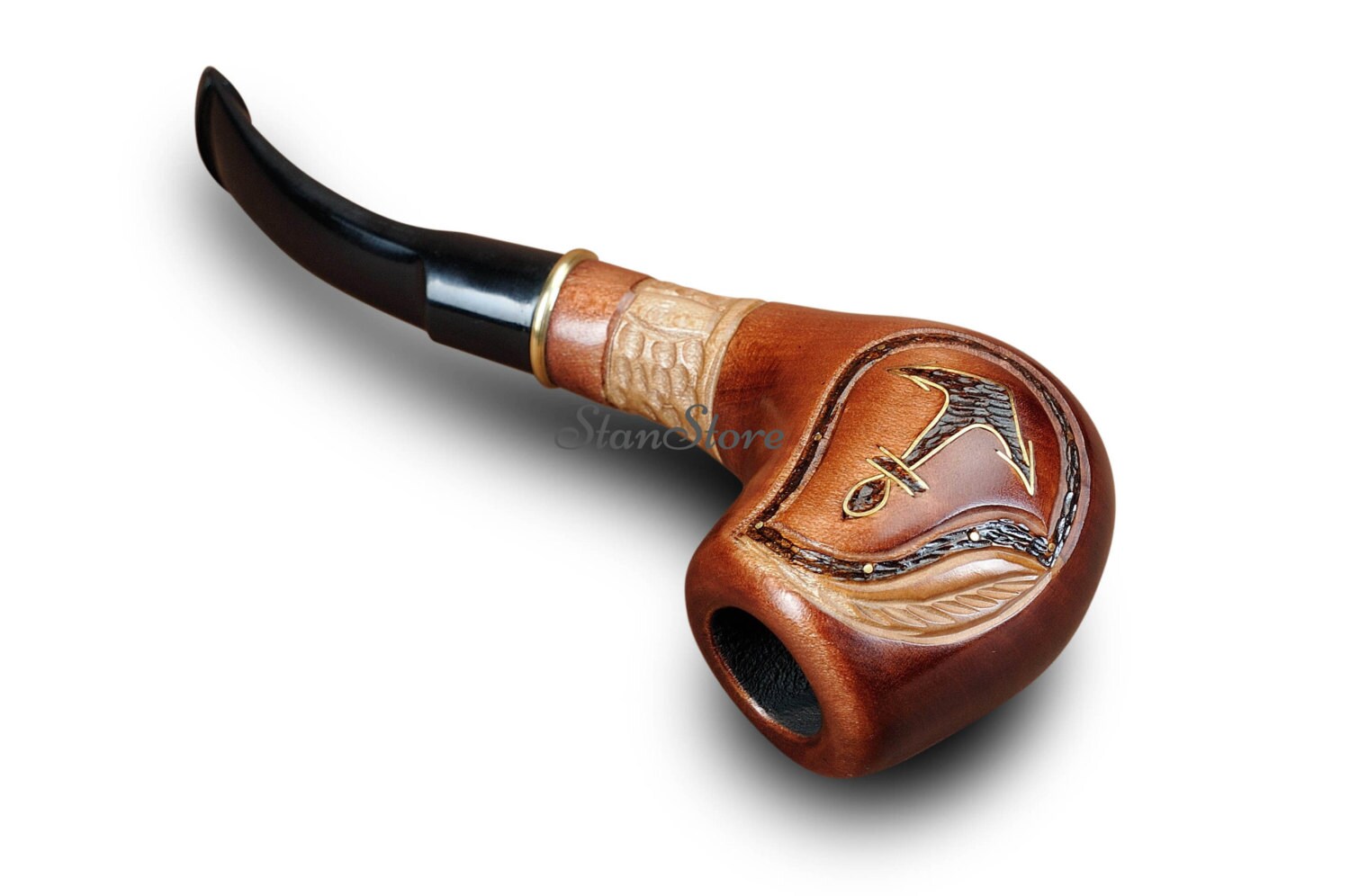 Hand Carved ANCHOR Smoking pipe Wooden Pipe Tobacco pipe Etsy