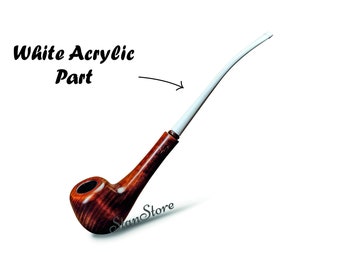 White acrylic stem for smoking pipe