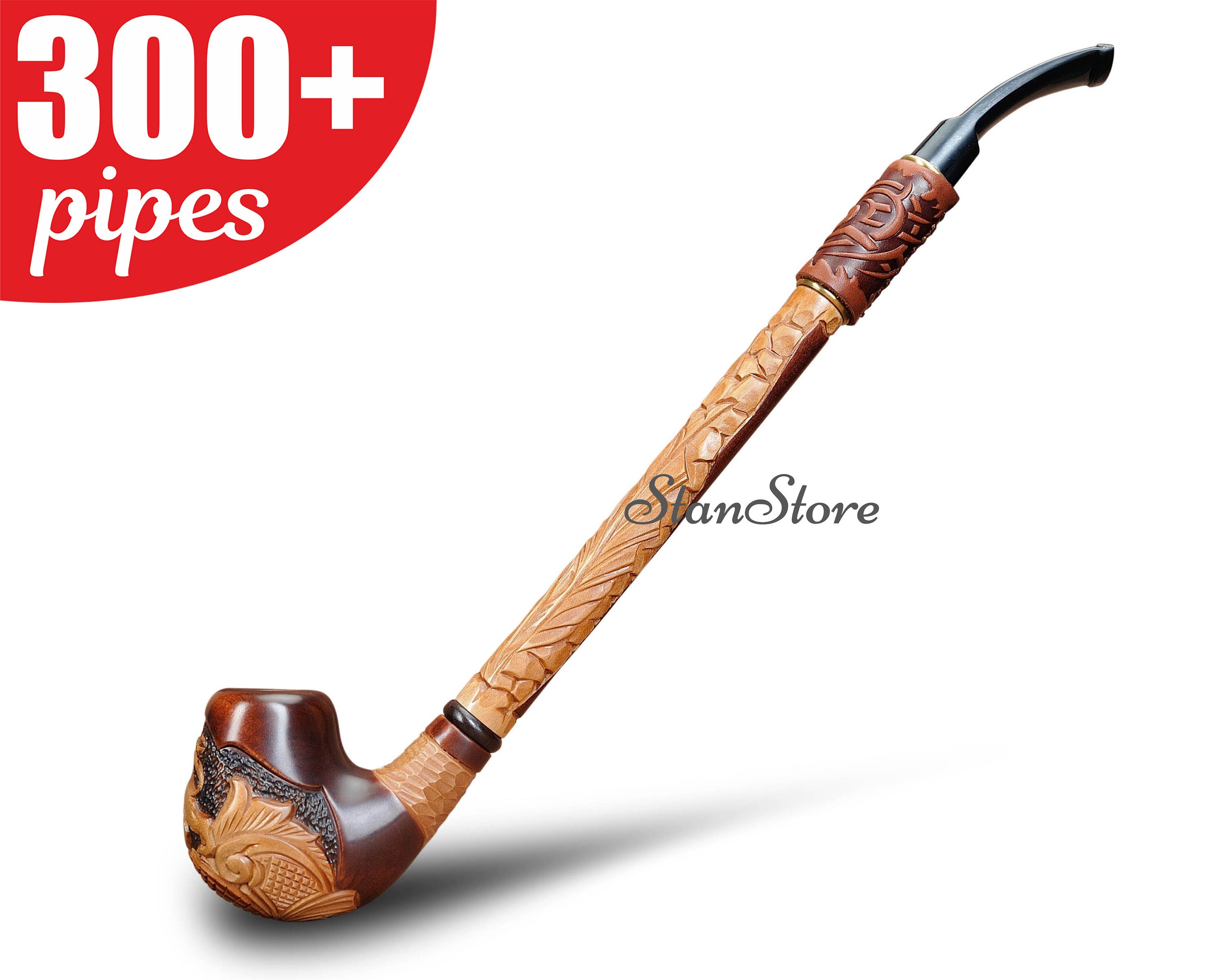 Pipes Estate Tobacco Pipe Long Lion Head Design Churchwarden Pipes Gift