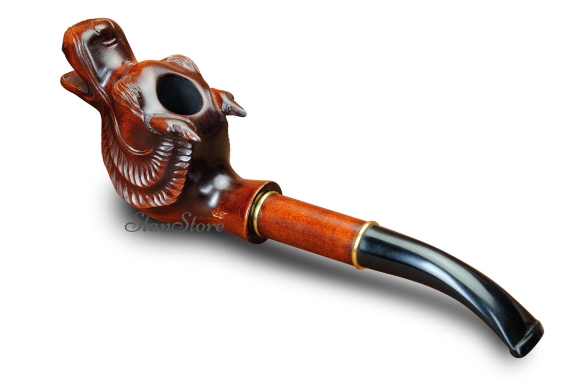 DRAGON Smoking PIPE Hand Carved Smoking Bowl Wooden Pipe Etsy
