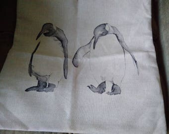 Penguin Cotton/Linen cushion cover