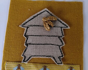 Beehive with bee card