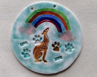 Porcelain rainbow bridge memorial plaque