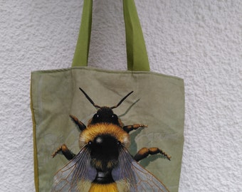 Bumblebee long handles tote bag