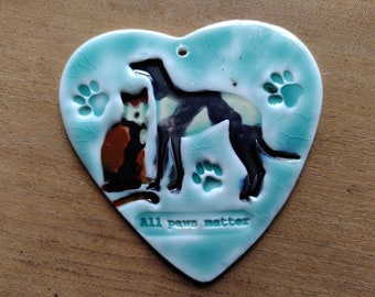 All paws matter porcelain heart