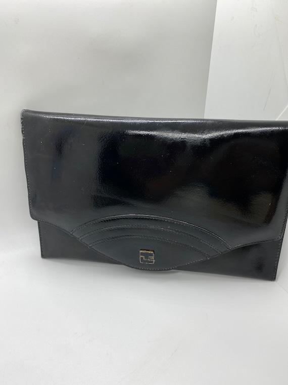 Ted Lapidus black patent leather clutch - image 10