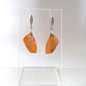 Swarovski Crystal Copper Avant-Garde Evening Wear Women's Dangle Earrings