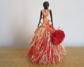 Museum HAWAIIAN DOLL Hula Girl Dancing Hand Carved EBONY Sculpture Articulated Arms