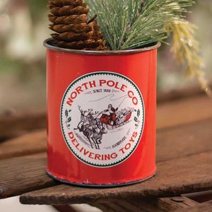 Primitive/ Country Holiday Christmas Vintage Tin Cans 4 Styles Primitive/ Country Holiday Christmas Vintage Tin Cans 4 Styles